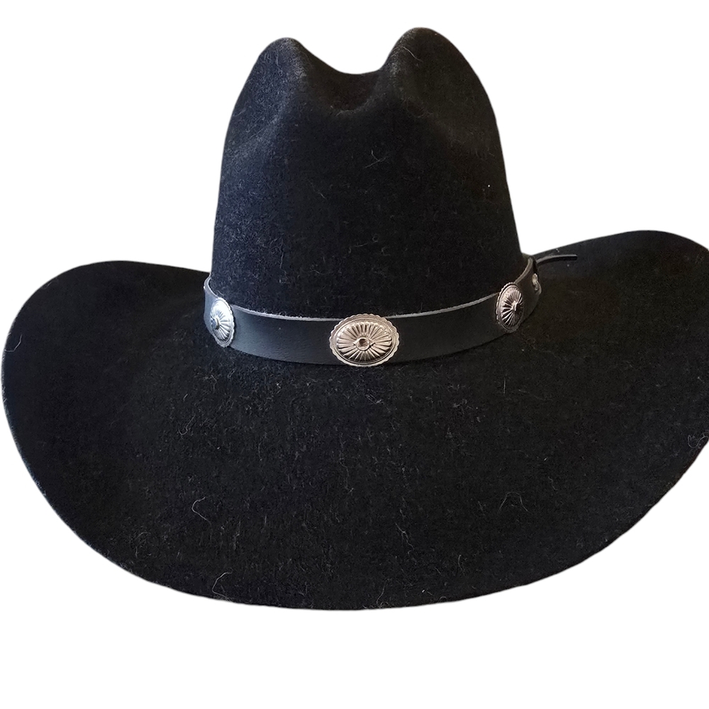 BLACK Bailey Tombstone western hat wool 2x felt hat size 7 3/8